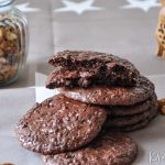 Flourless and fudgy chocolate walnut cookies