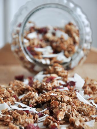 granola with coconut and cranberry