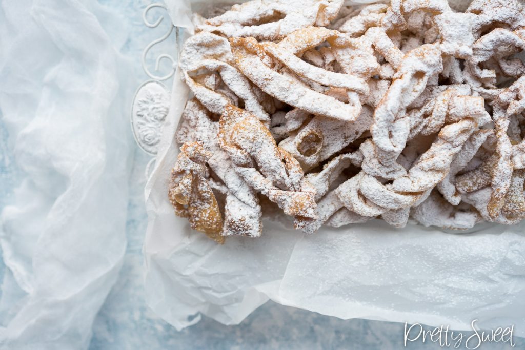 Chiacchiere aka angel wings fried pastry