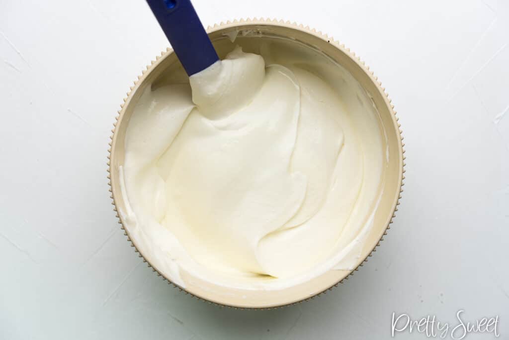 A bowl with mixed whipped cream and greek yogurt