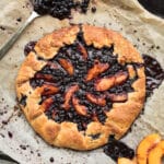 Baked peach blueberry galette with ginger