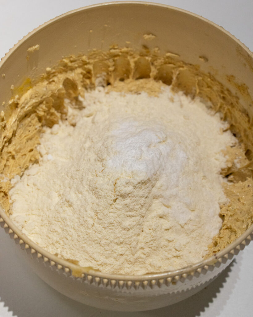 process shot of making cookie dough