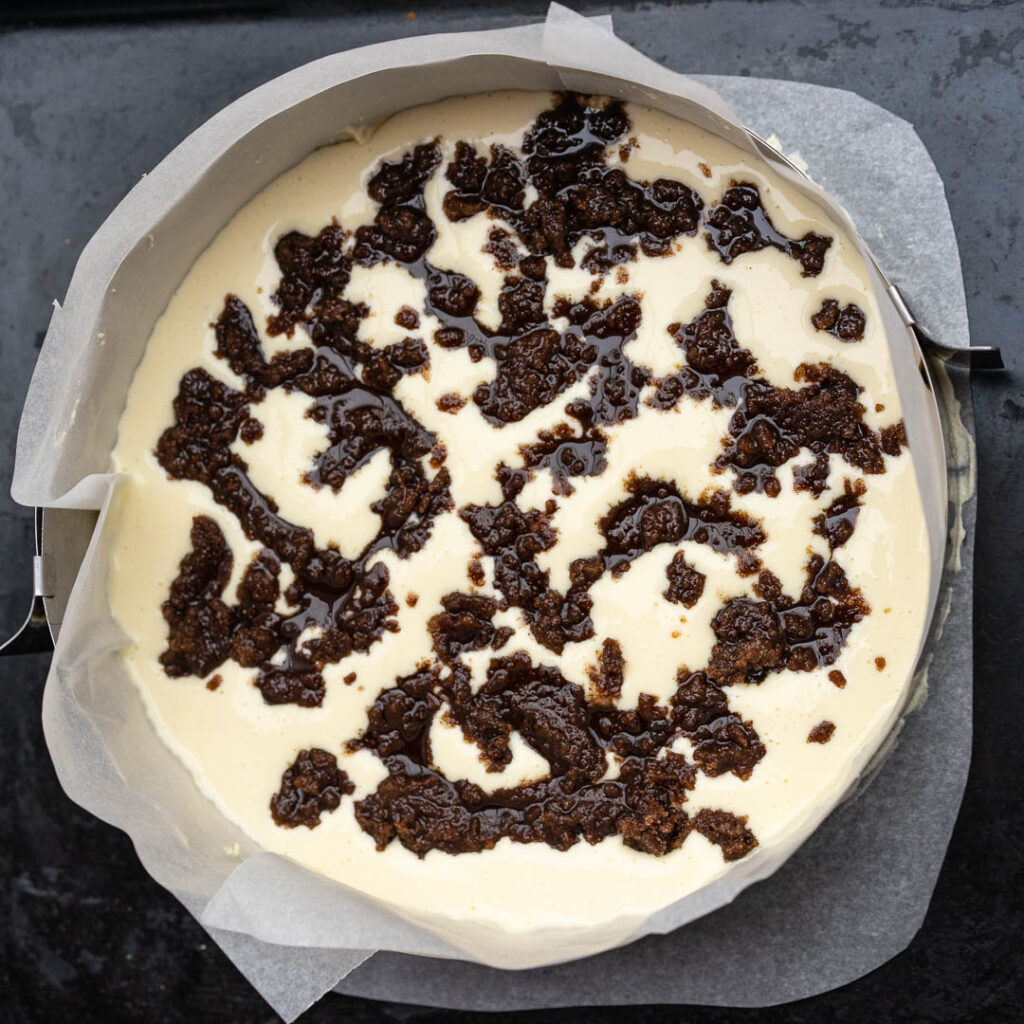 cheesecake with cinnamon swirl distributed